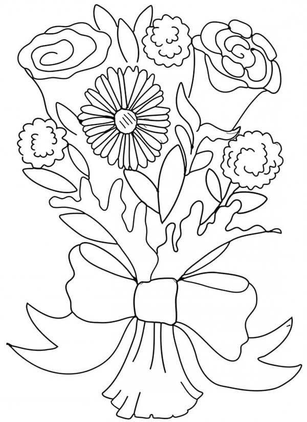 Coloriage Dessin de Bouquet de Fleurs