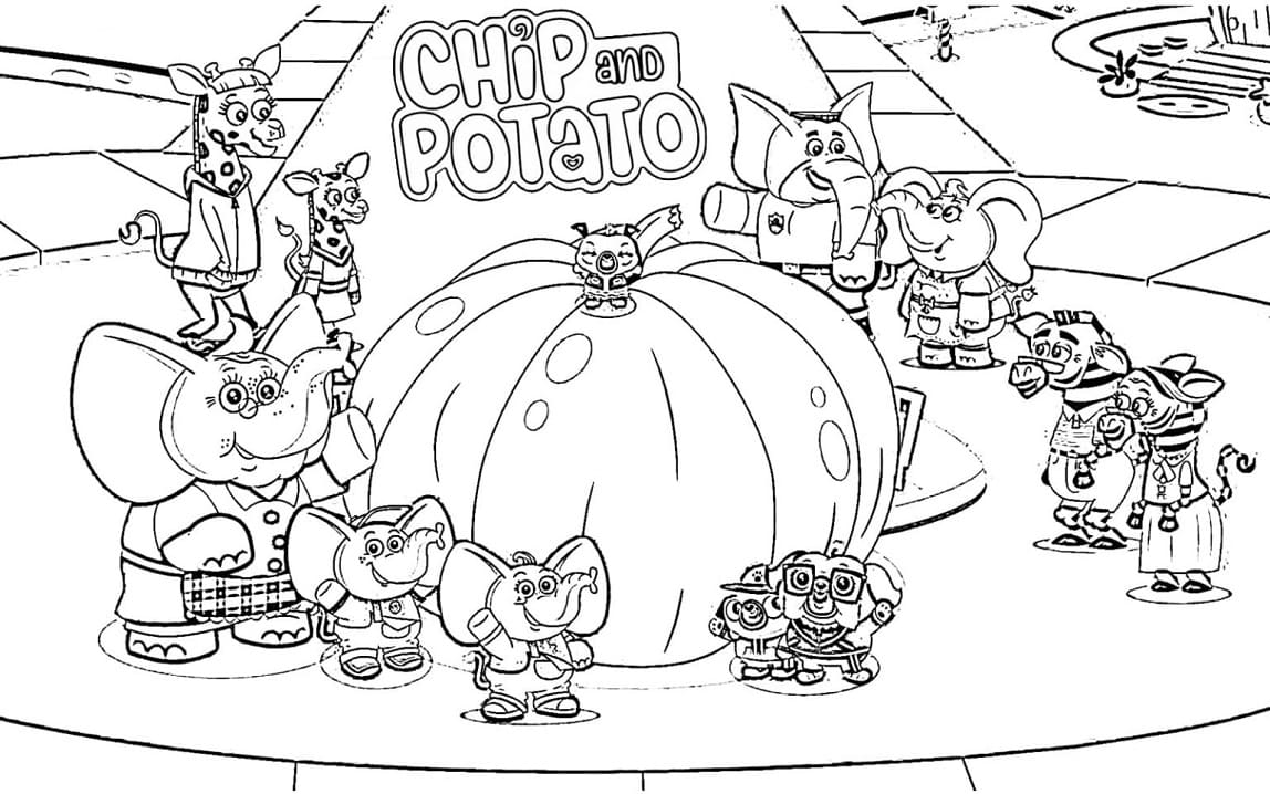 Dessin de Chip et Patate coloring page
