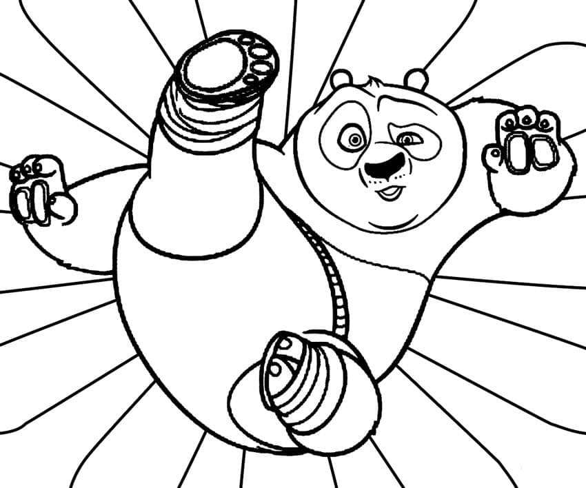 Coloriage Dessin de Kung Fu Panda Gratuit