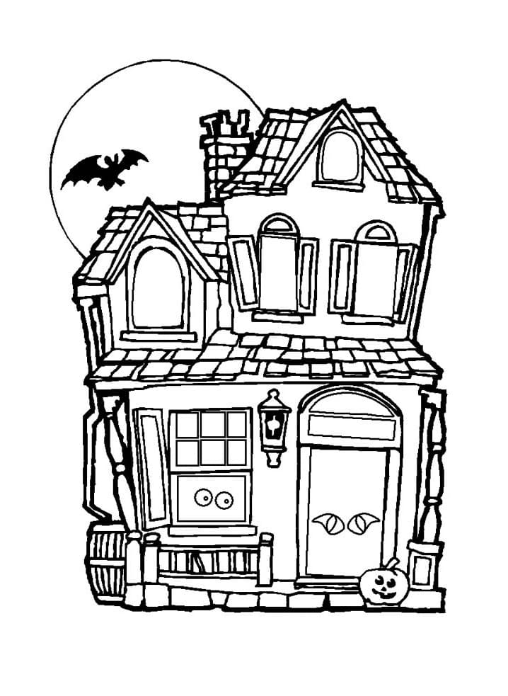 Dessin de la Maison Hantée d’Halloween coloring page