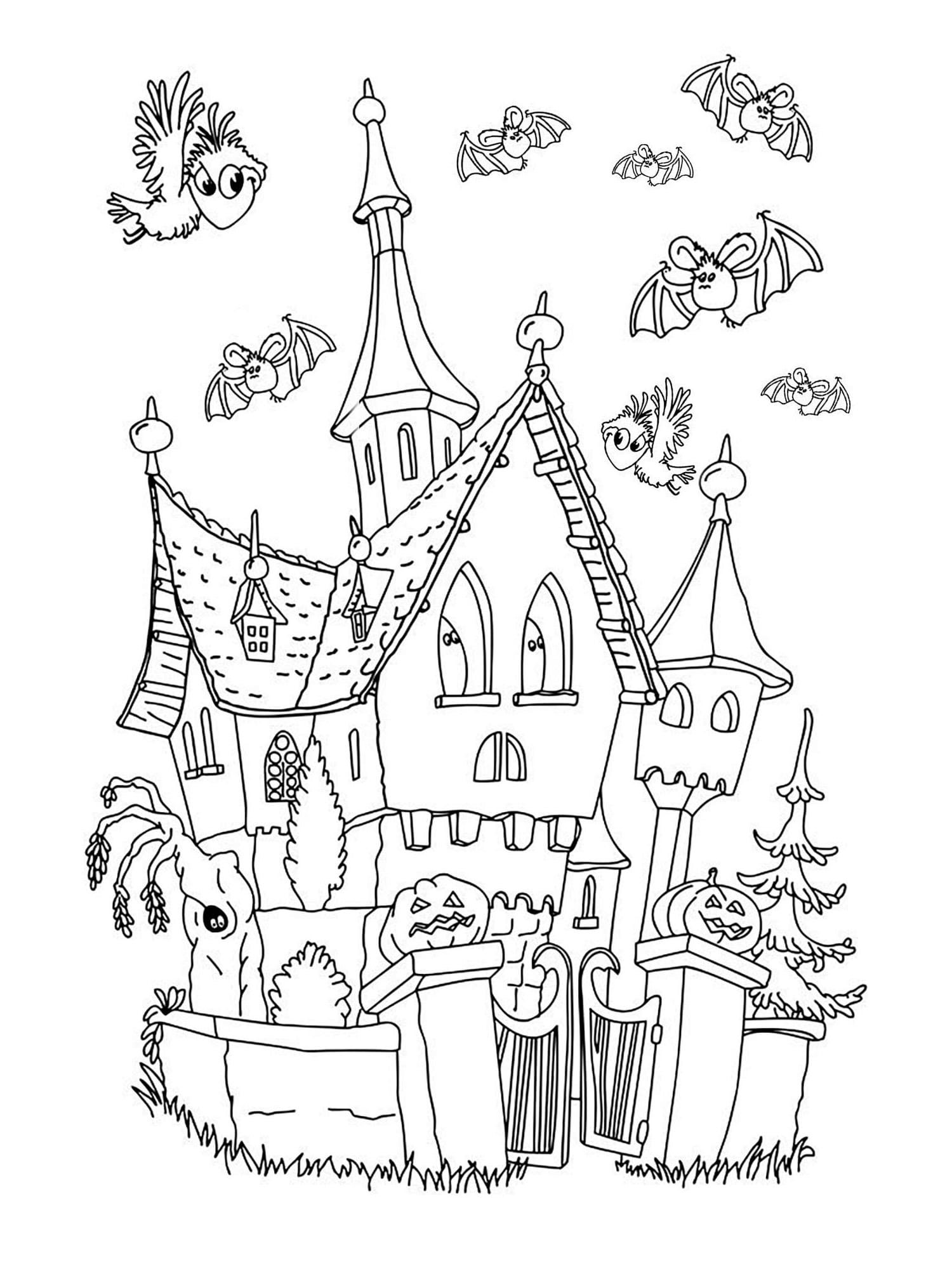 Dessin de Maison Hantée coloring page