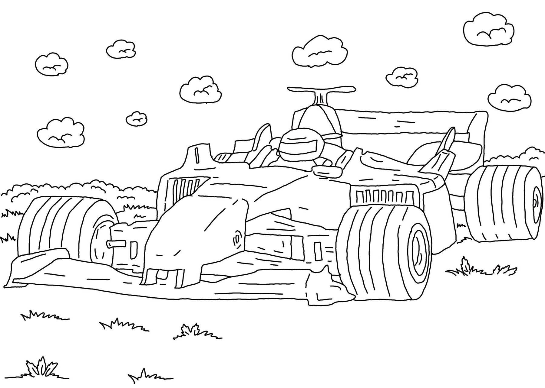 Coloriage Dessin de Voiture de Formule 1