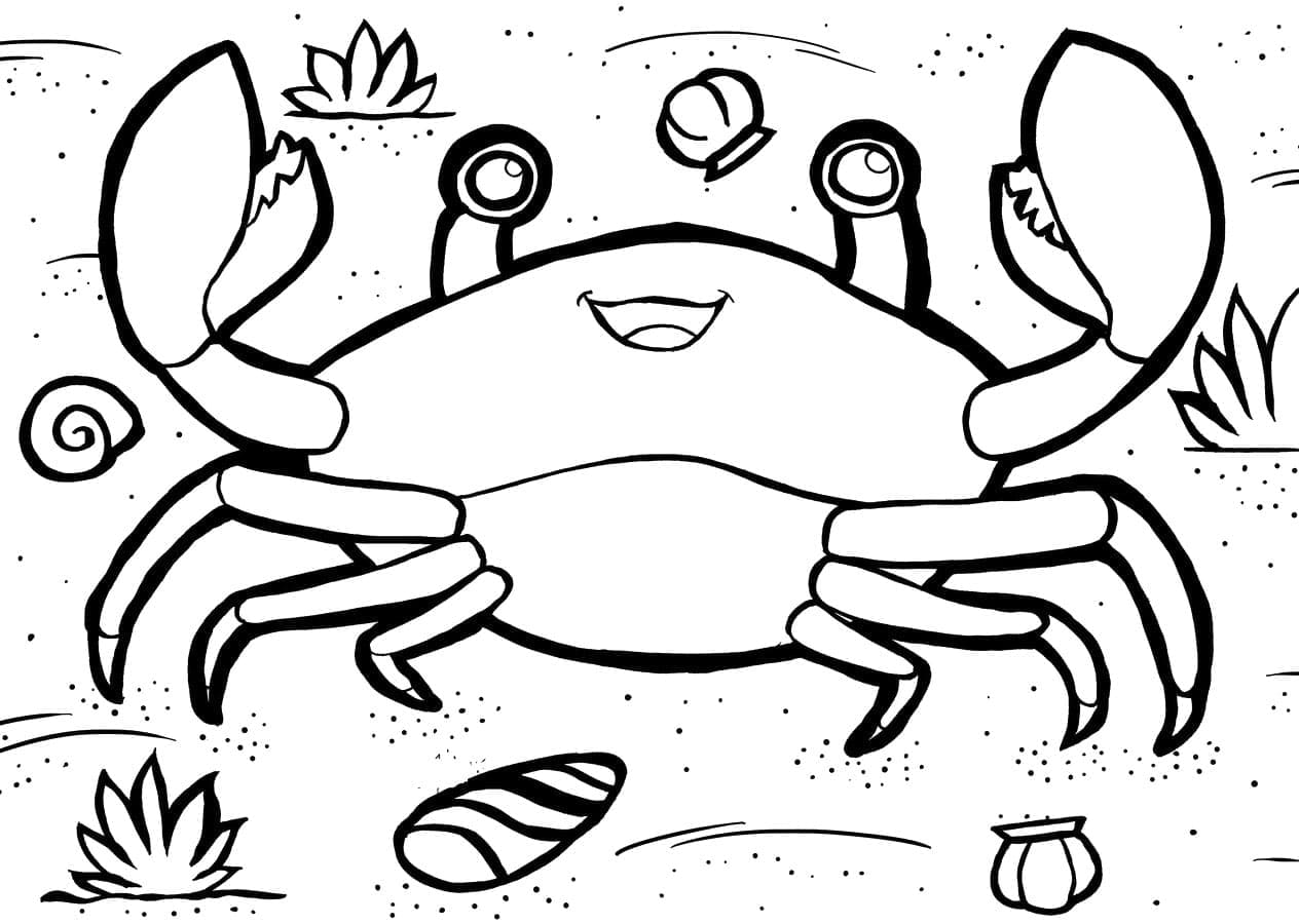 Coloriage Dessin Gratuit de Crabe