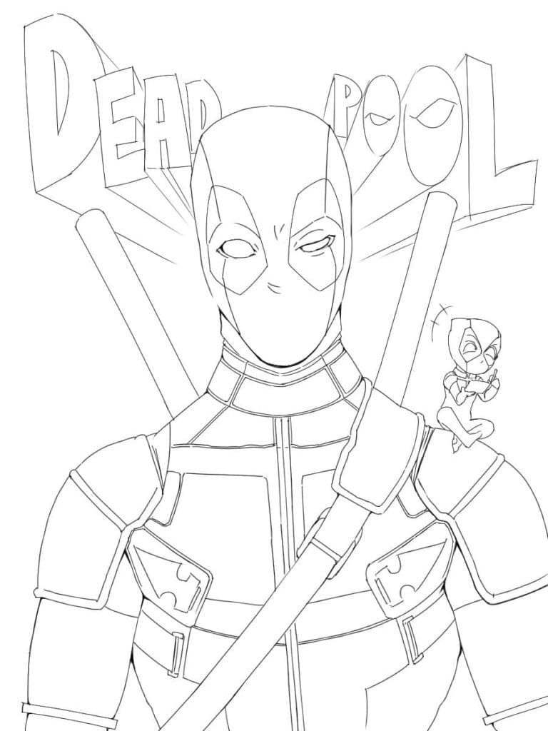 Coloriage Dessin Gratuit de Deadpool