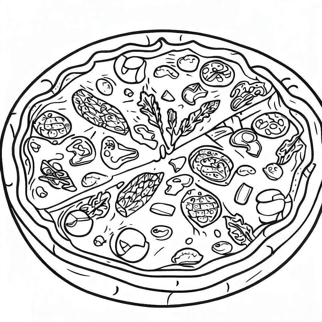 Dessin Gratuit de Pizza coloring page