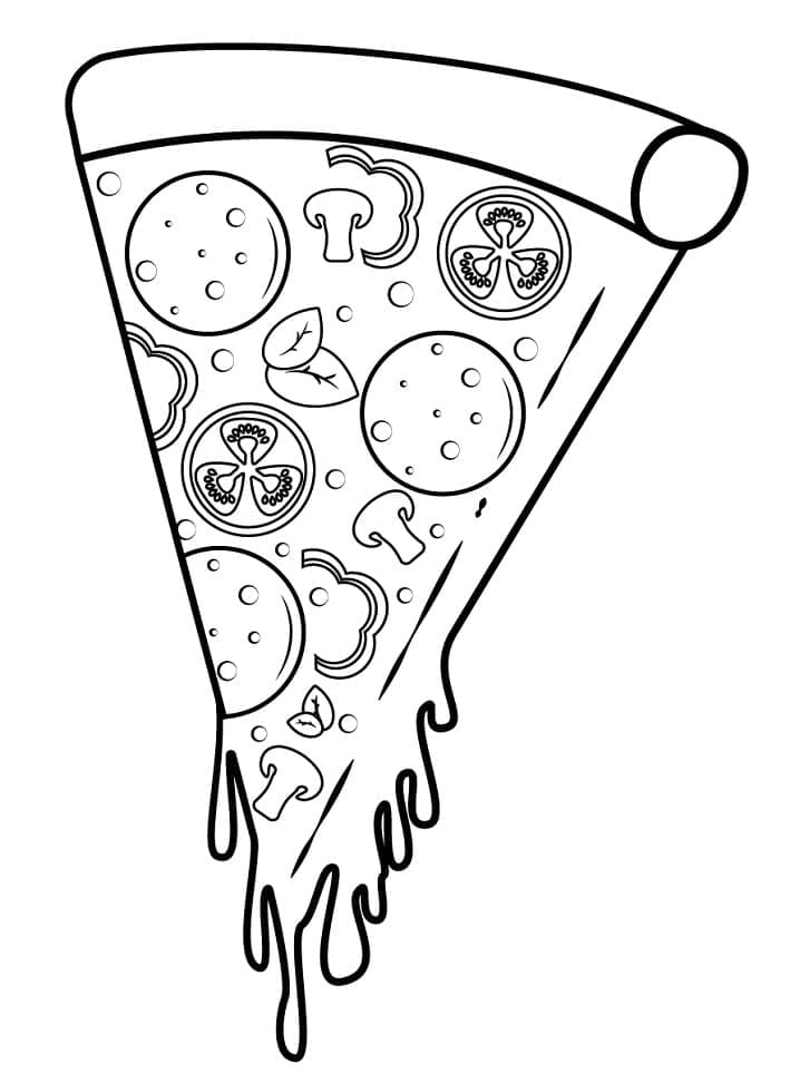 Dessin Gratuit de Tranche de Pizza coloring page
