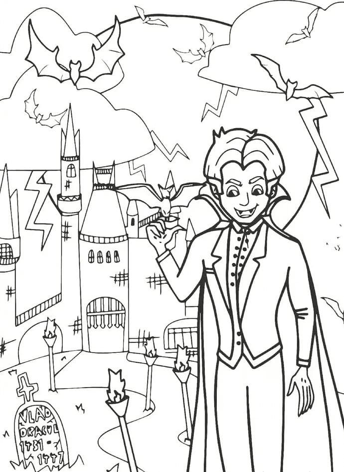 Dessin Gratuit de Vampire coloring page