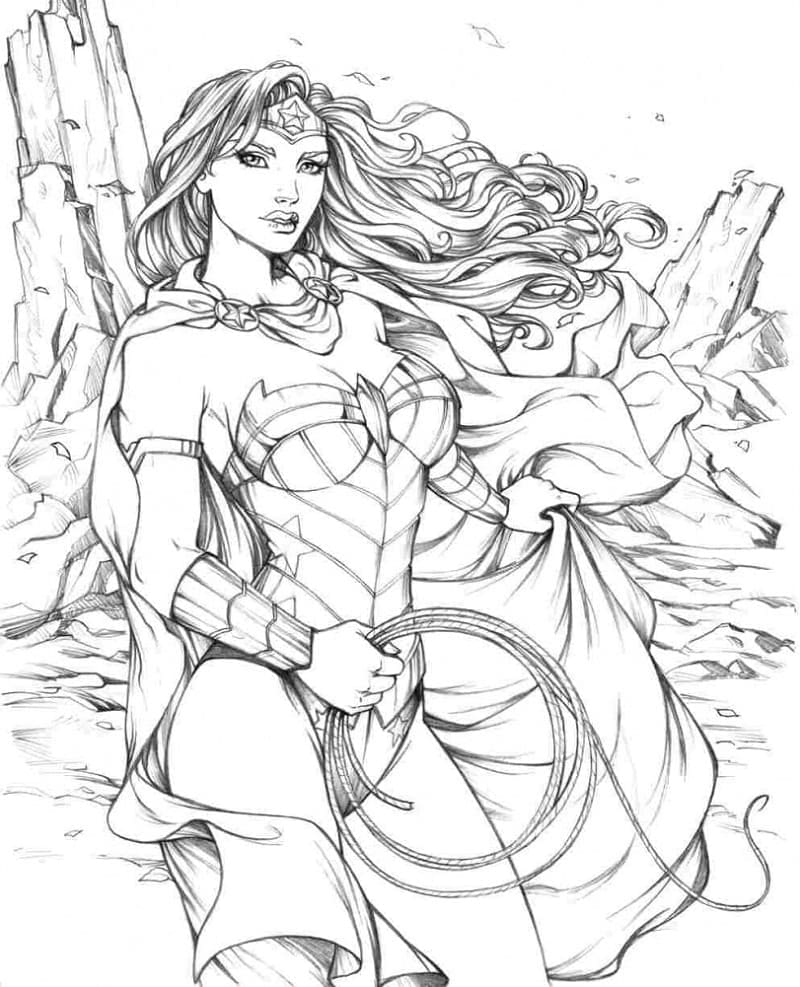 Dessin Gratuit de Wonder Woman coloring page