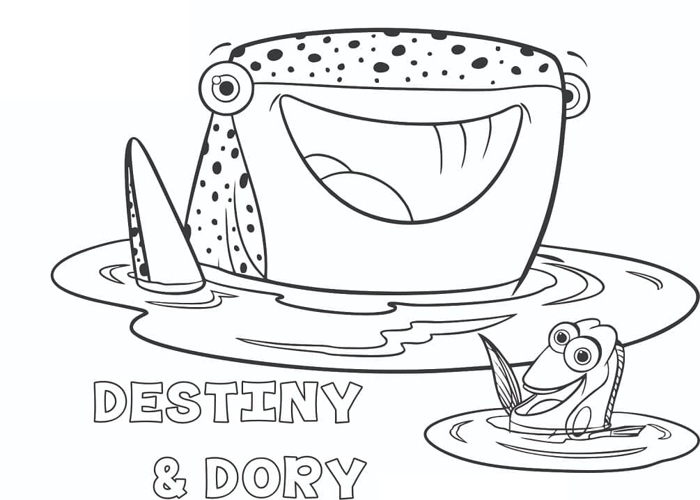 Destinée et Dory coloring page