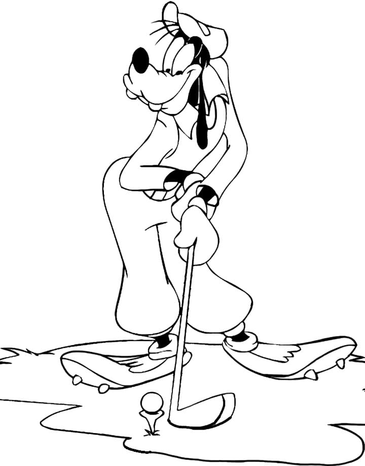 Coloriage Dingo le Golfeur