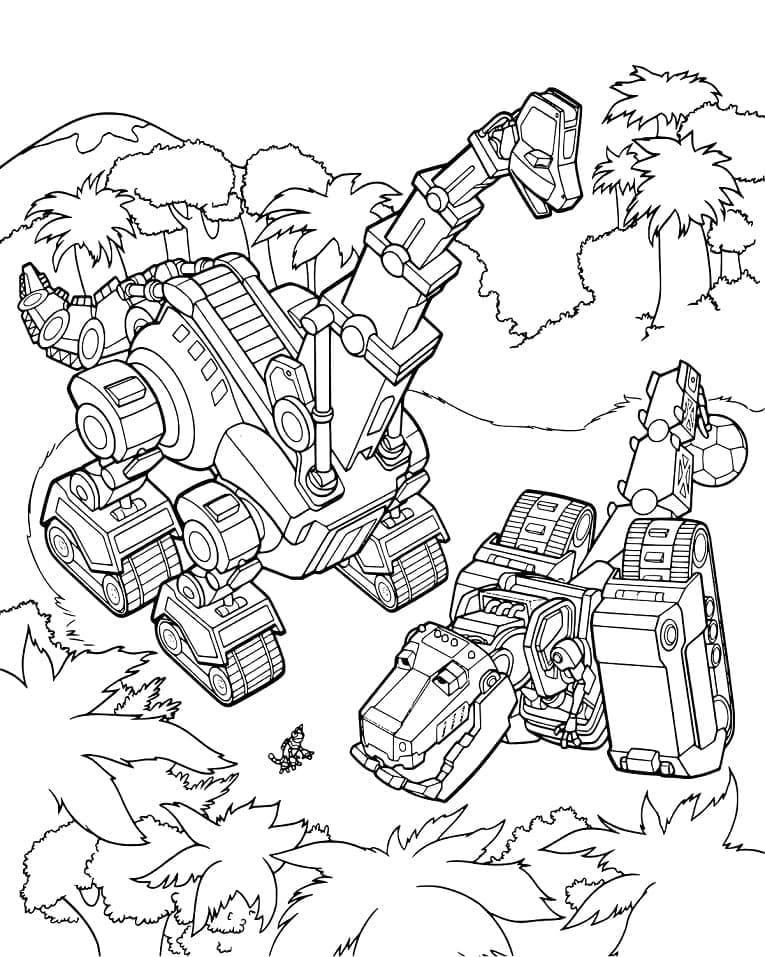 Coloriage Dinotrux Skya et Tim Rux