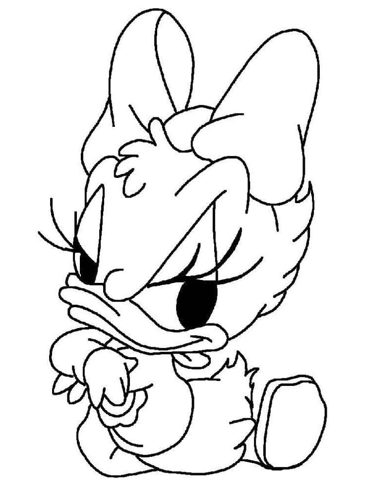 Coloriage Disney Bébé Daisy en Colère