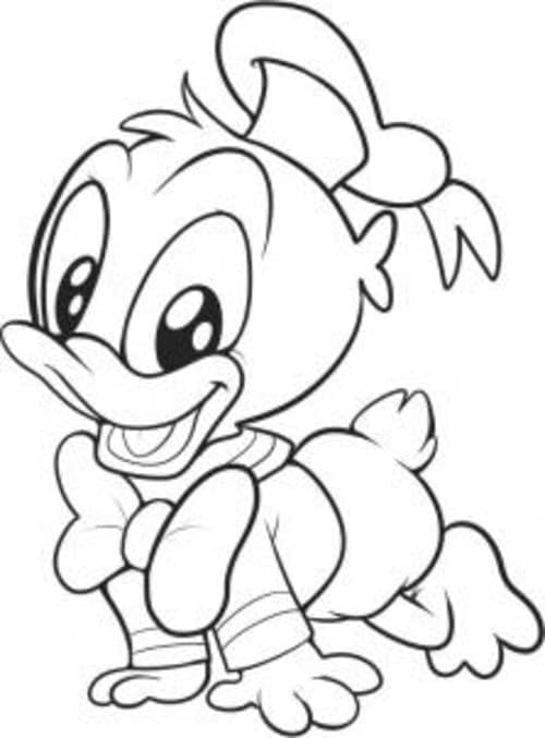Coloriage Disney Bébé Donald Duck