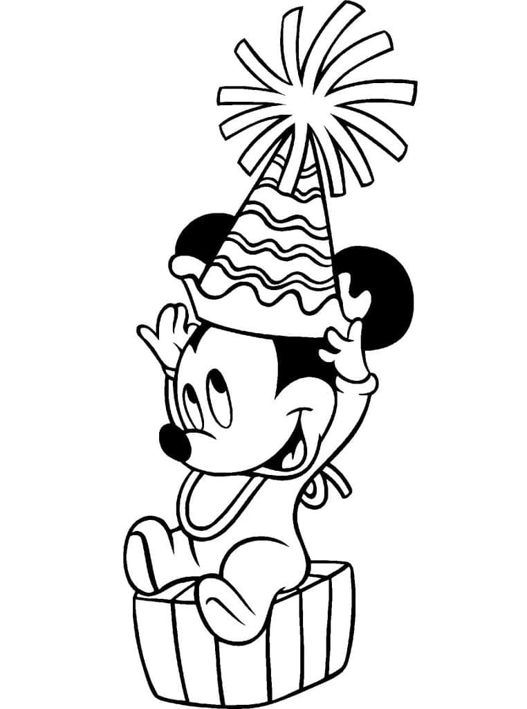 Coloriage Disney Bébé Mickey Mouse Mignon