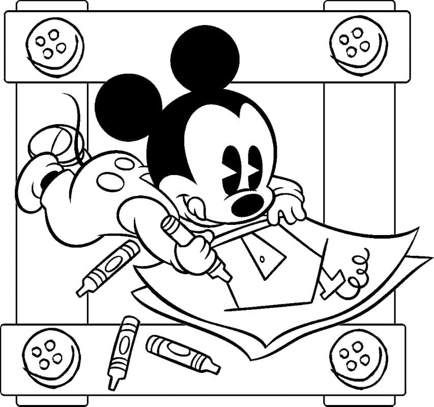 Coloriage Disney Bébé Mickey Mouse