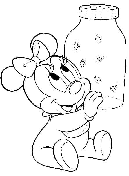 Coloriage Disney Bébé Minnie Mouse
