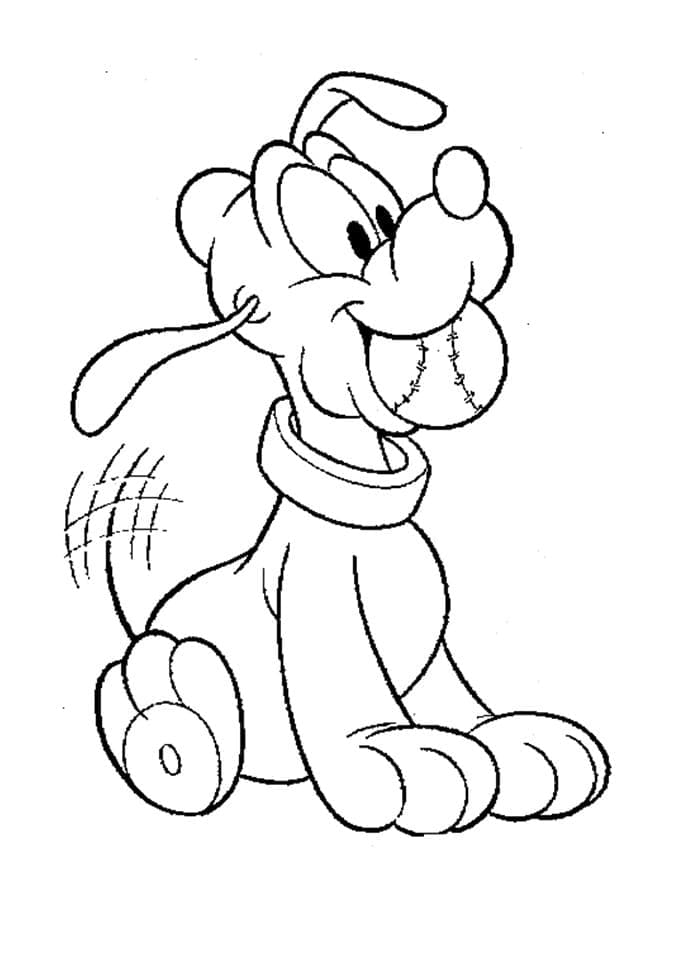 Coloriage Disney Bébé Pluto Heureux