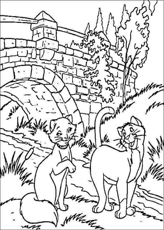 Duchesse et Thomas O’Malley coloring page