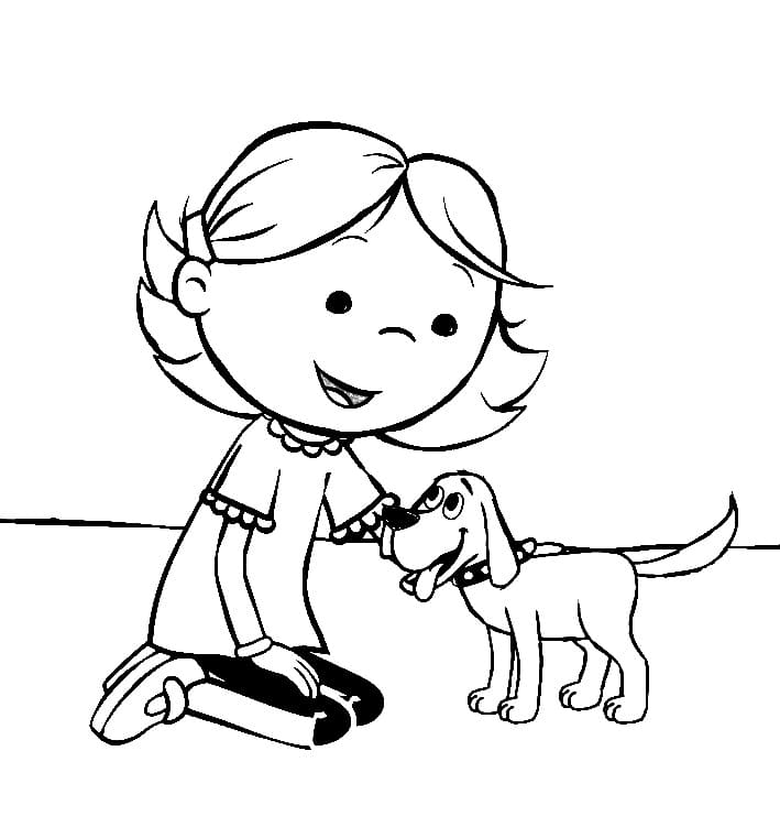 Emily et Clifford coloring page