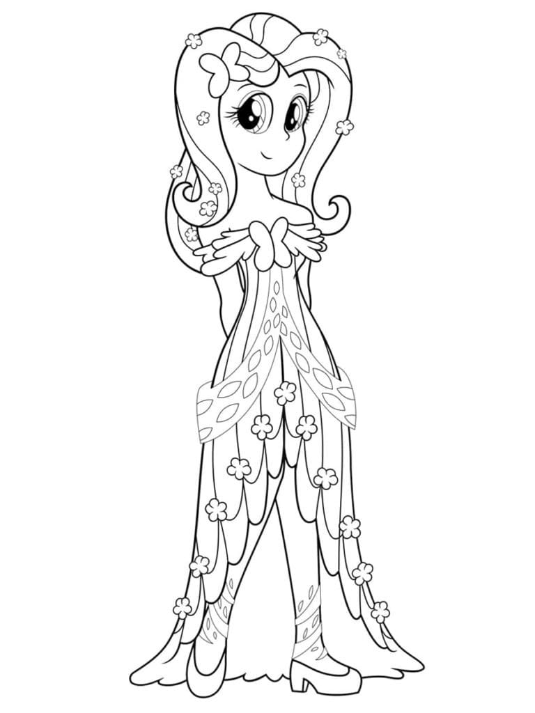 Equestria Girls Belle Fluttershy coloring page