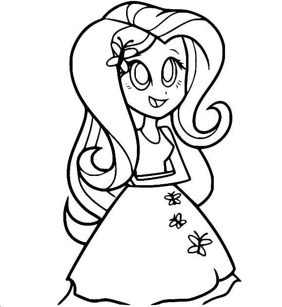 Equestria Girls Fluttershy coloring page