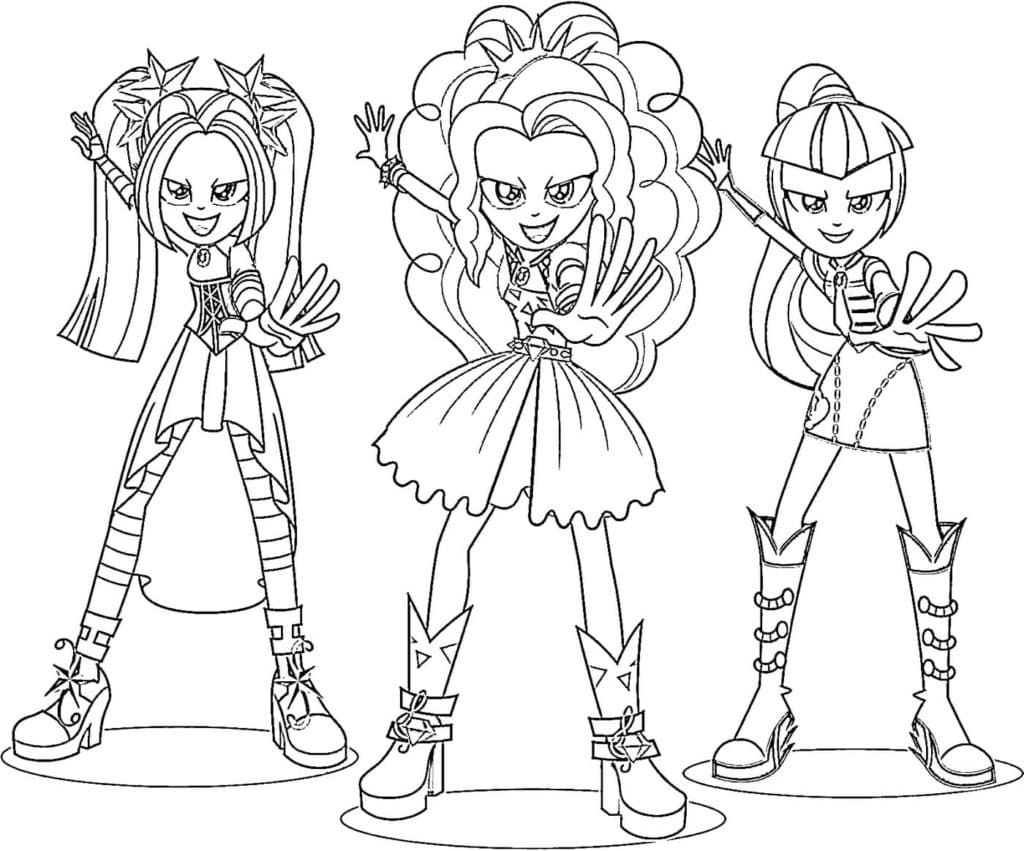 Coloriage Equestria Girls Groupe