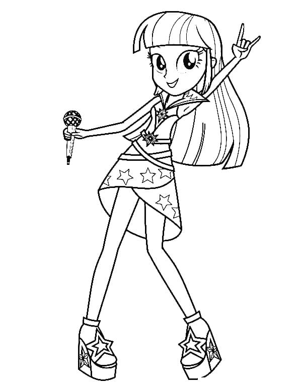 Equestria Girls Twilight Sparkle Adorable coloring page