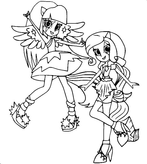 Equestria Girls Twilight Sparkle et Rarity coloring page