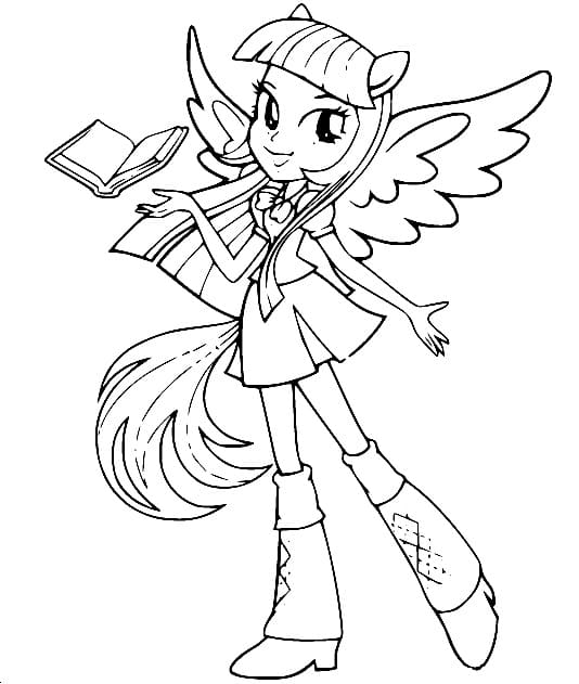 Equestria Girls Twilight Sparkle Heureuse coloring page