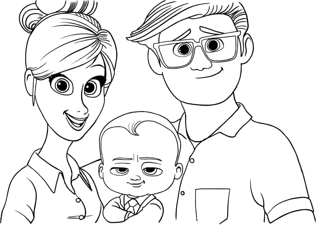 Famille Baby Boss coloring page