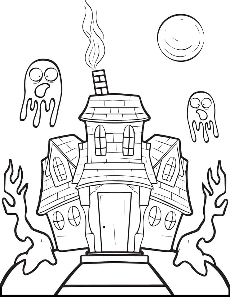 Fantômes et Maison Hantée coloring page