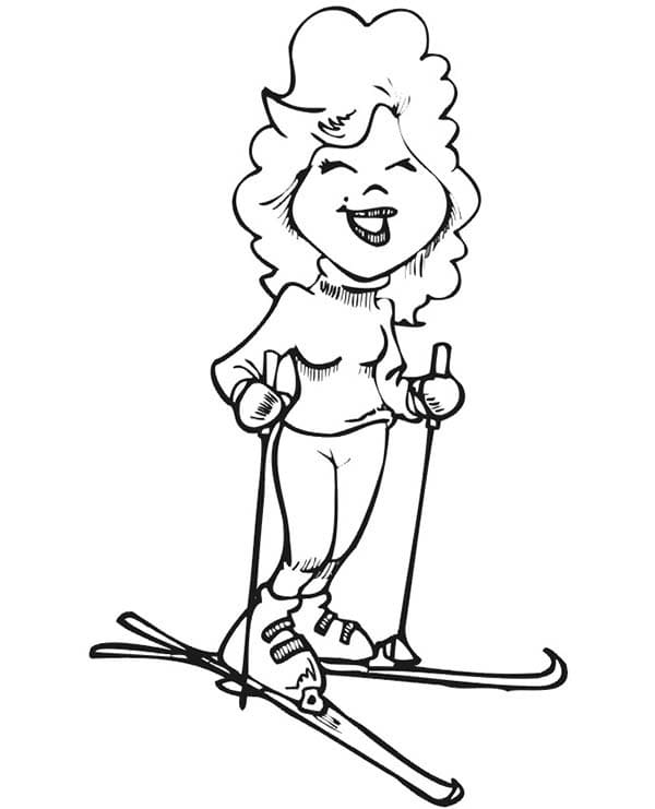 Coloriage Femme de Ski