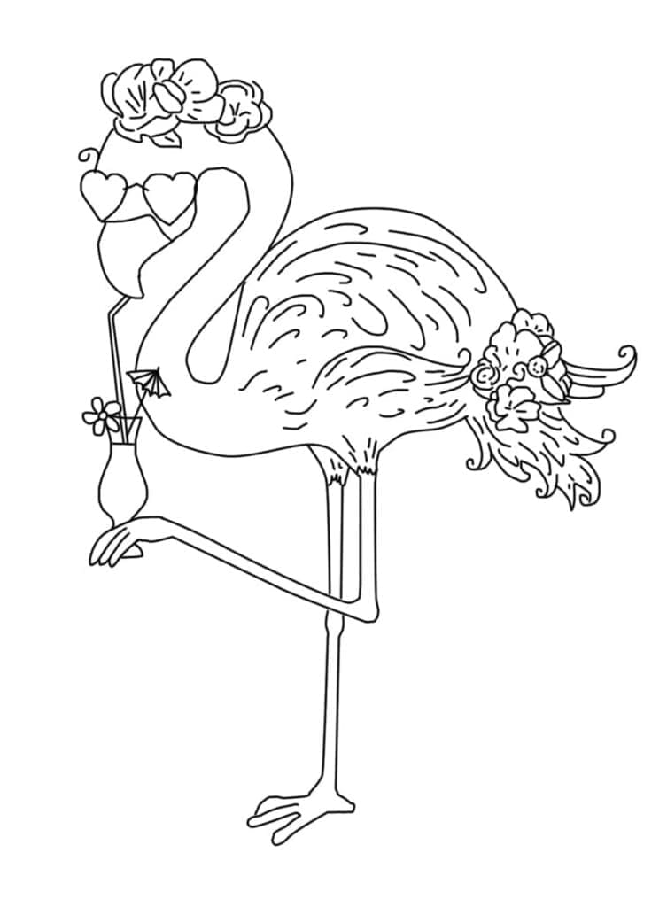 Coloriage Flamant Rose Glamour