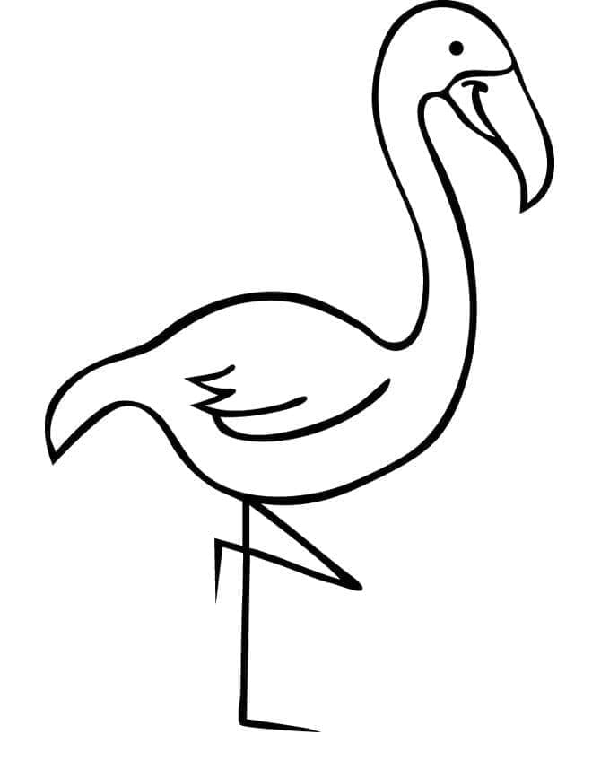 Coloriage Flamant Rose Simple