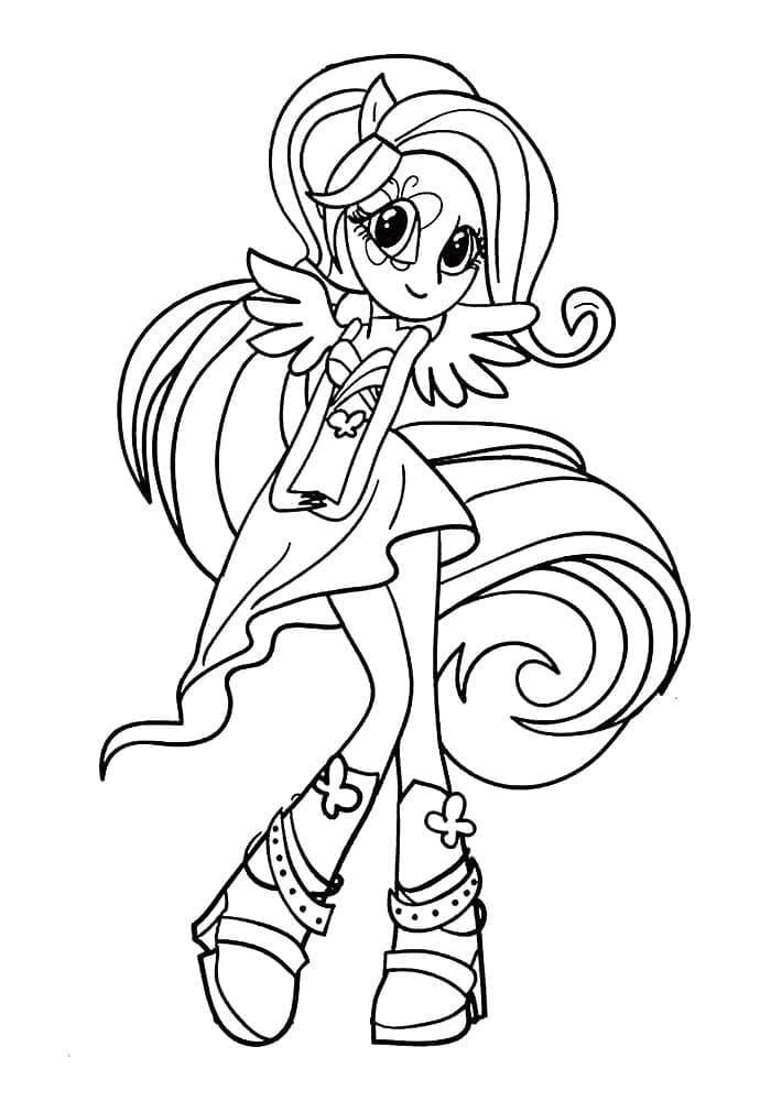 Fluttershy de Equestria Girls coloring page