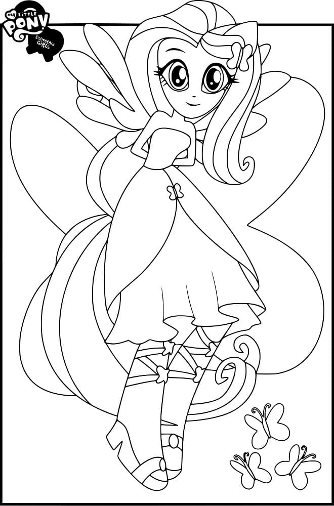 Fluttershy Equestria Girls coloring page