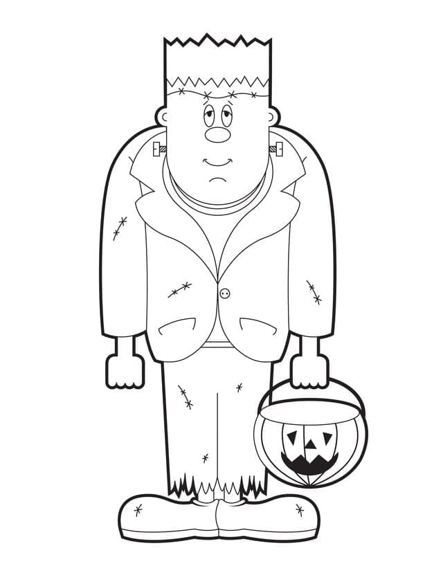 Frankenstein à Halloween coloring page