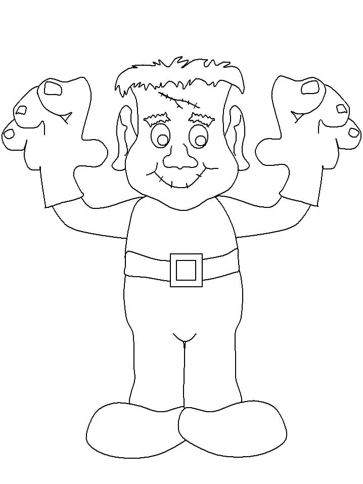 Frankenstein Amical coloring page