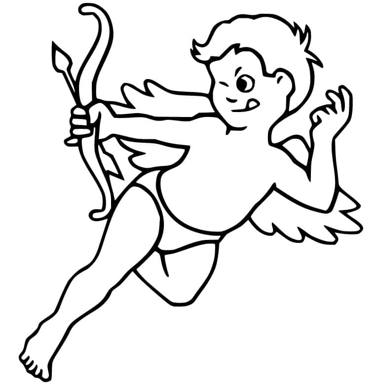 Coloriage Garçon Cupidon
