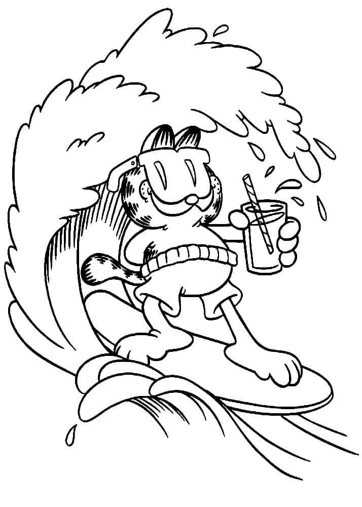 Garfield de Surf coloring page