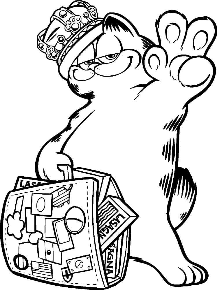 Garfield en Voyage coloring page