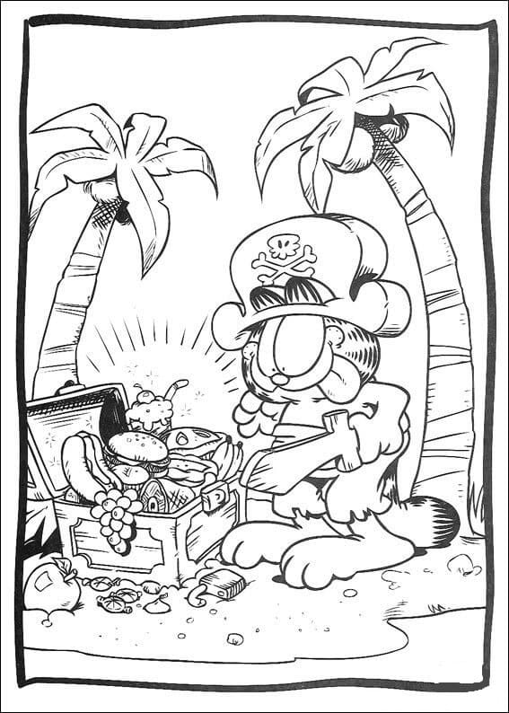 Garfield et Aliments coloring page