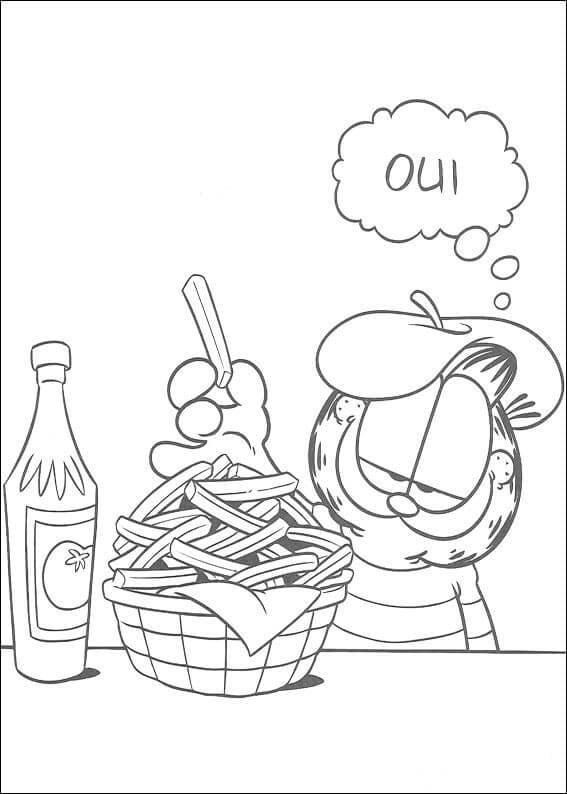 Coloriage Garfield et Frites