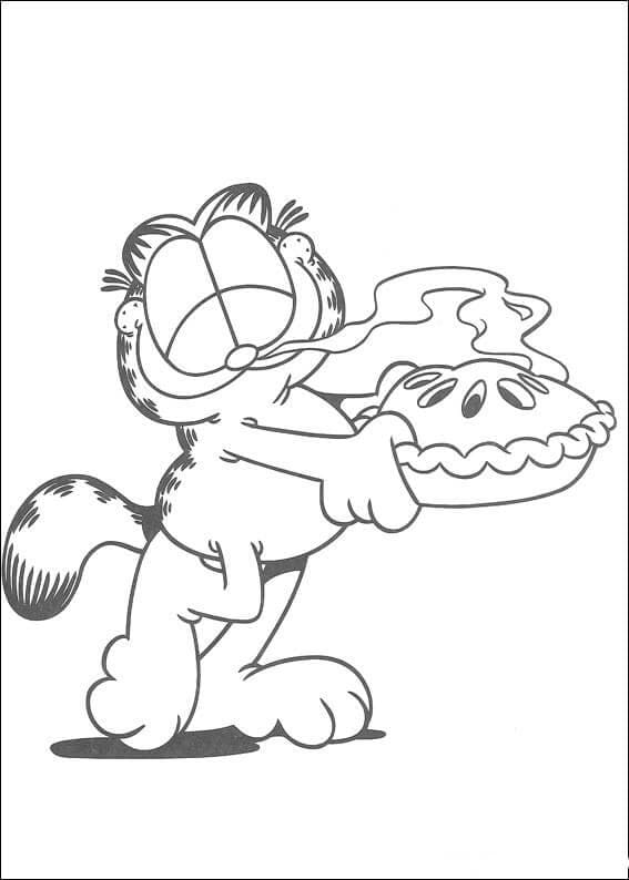 Garfield et une Tarte coloring page