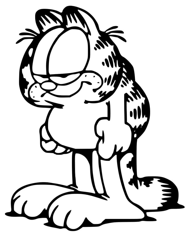 Coloriage Garfield Fatigué