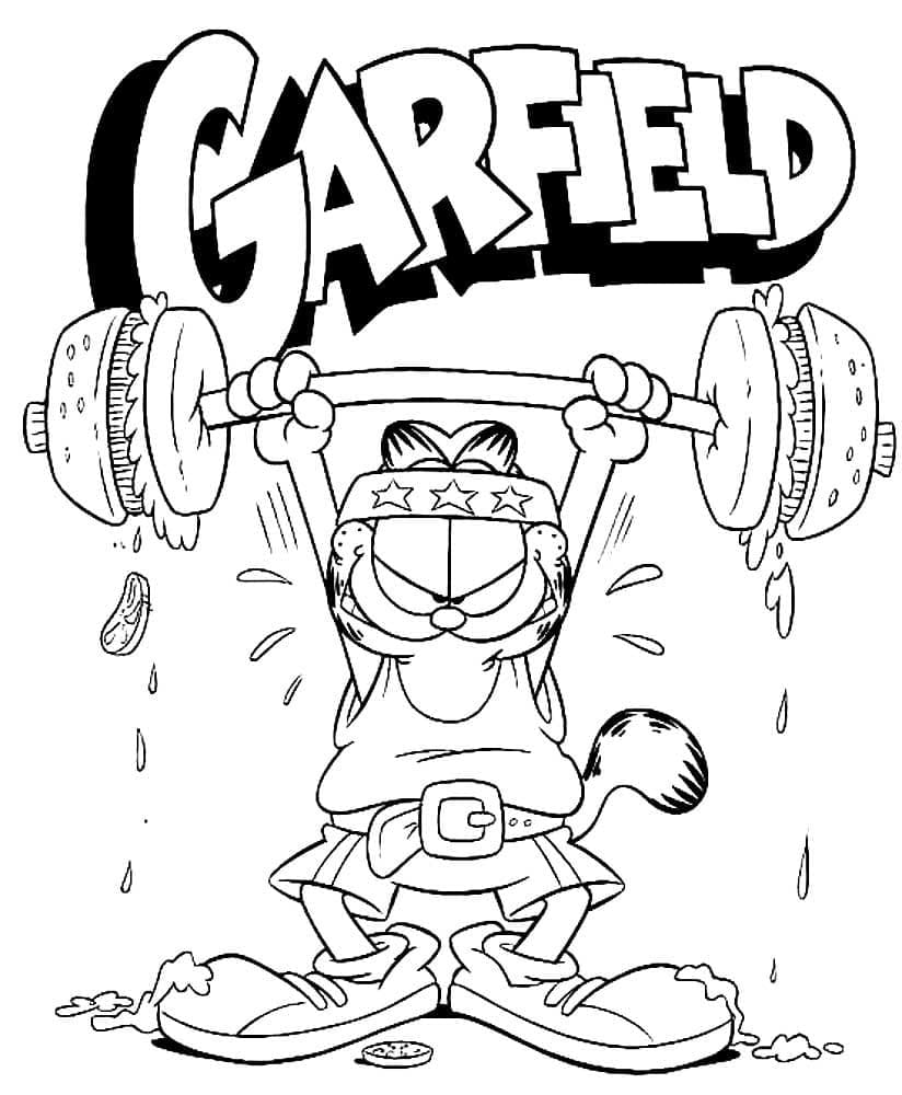 Coloriage Garfield Fort