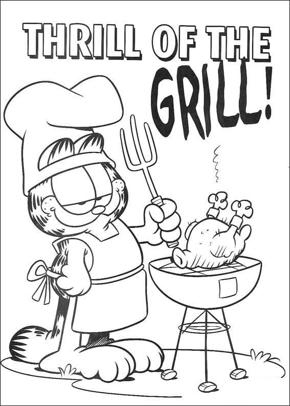 Garfield Heureux coloring page