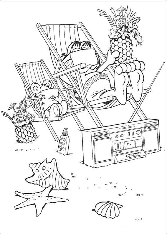 Garfield Relaxant coloring page