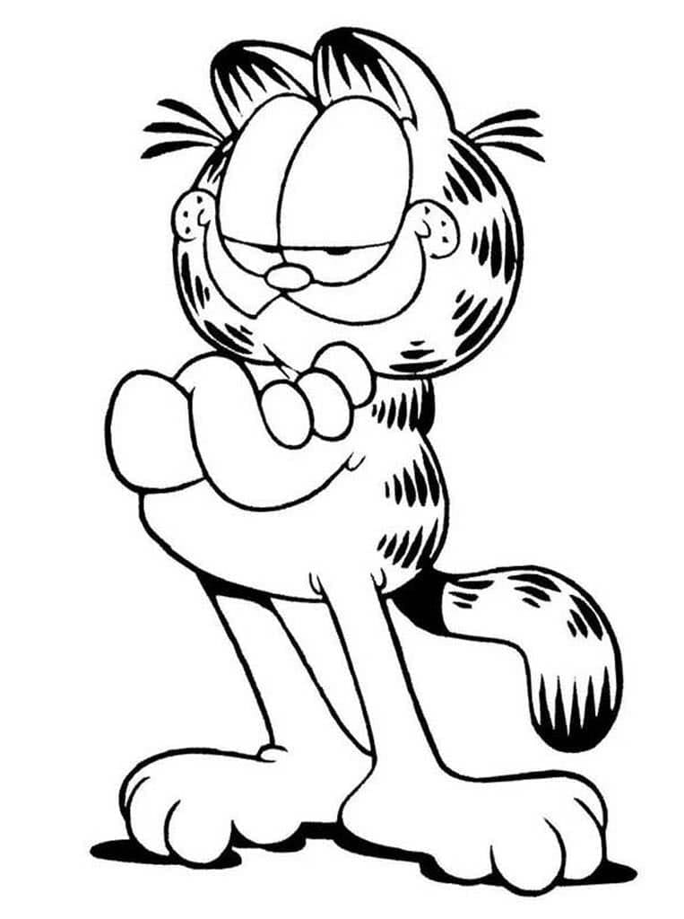Coloriage Garfield Souriant