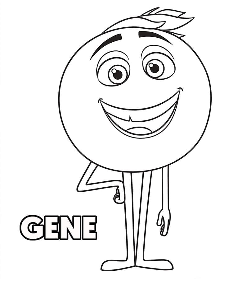 Gene de Le Monde secret des Emojis coloring page
